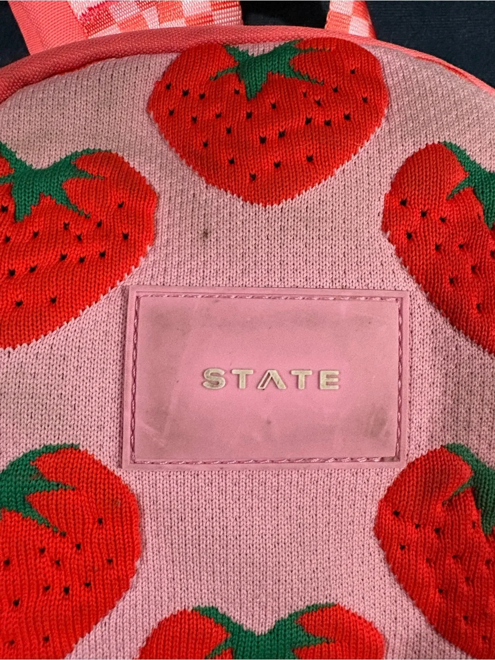 STATE Mini Kids Kane Strawberry Pattern Pink Backpack